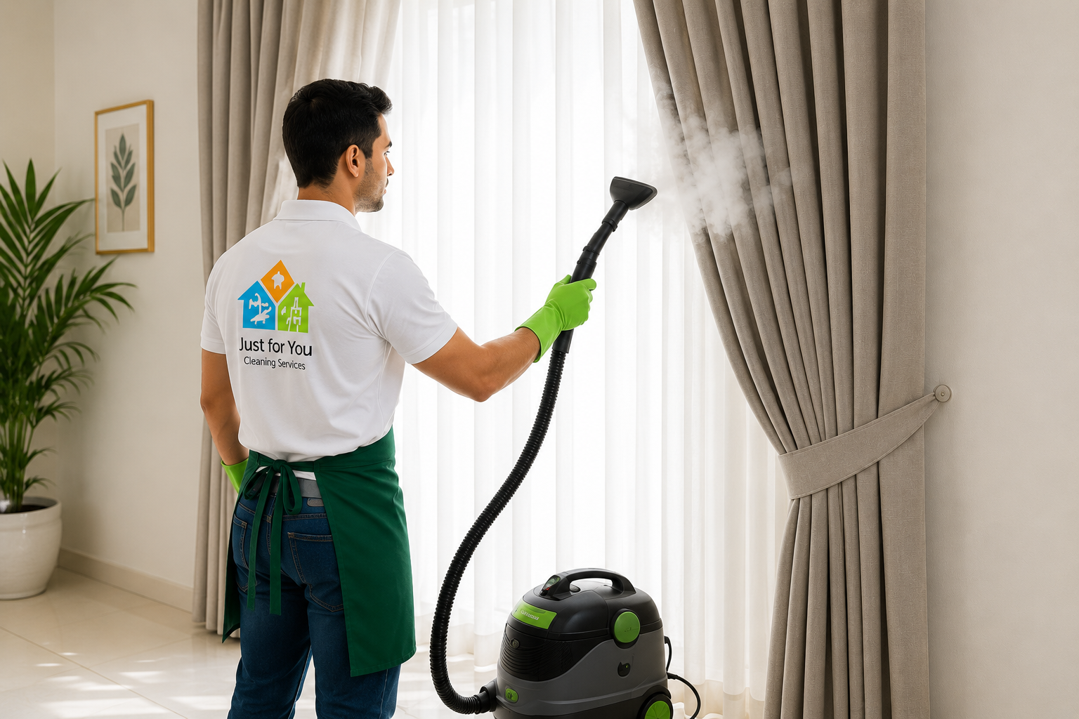Professional curtain steam cleaning